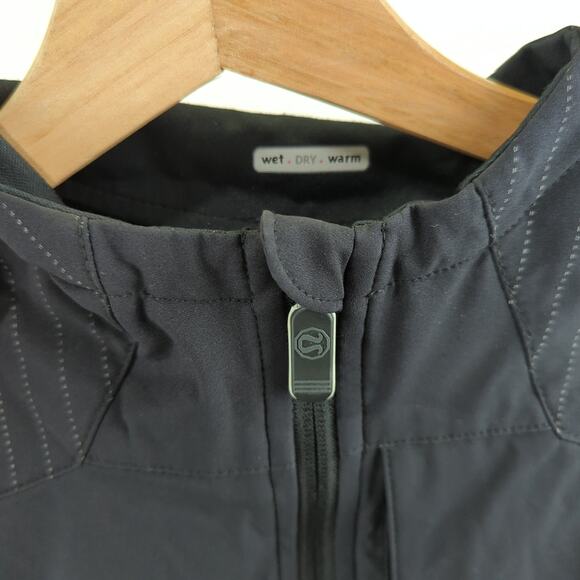 Lululemon Ventilated Running Jacket Men's Large Black Reflective Windbreaker - Picture 8 of 8